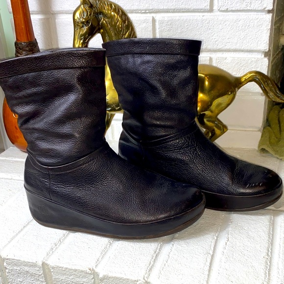 FITFLOP brown pebbled, leather ankle boots - Picture 1 of 11